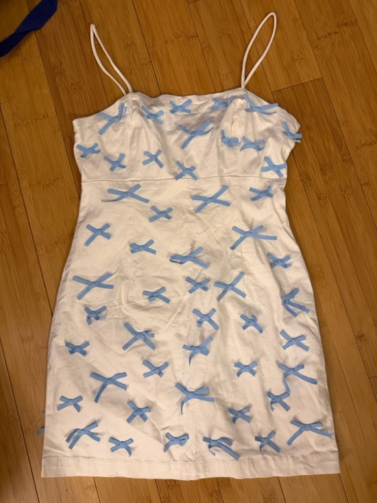 BHLDN Dresses & Skirts - BHLDN Cream Dress with Navy Logo Tag